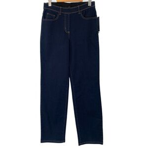 Alia Jeans Womens Size 8 Blue Straight Leg Elastic Waist Pull On Stretch New